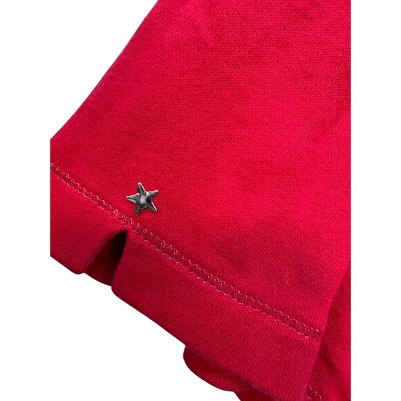 Quacker Factory Womens Embellished 3/4 Sleeve Top 2X Red Cotton - Picture 6 of 9